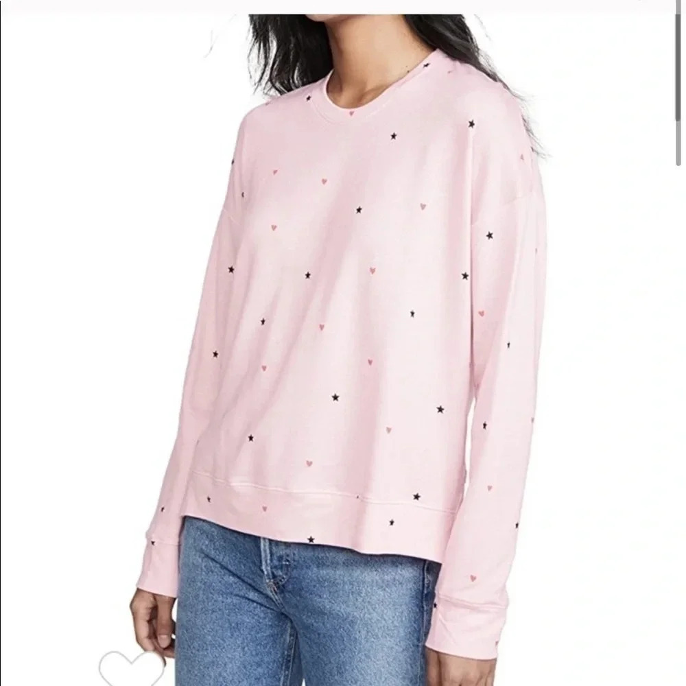 Sundry Pink Stars & Hearts Knit Pullover